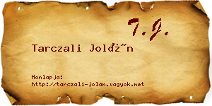 Tarczali Jolán névjegykártya