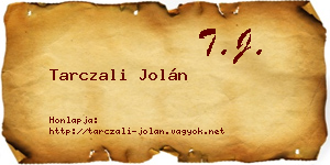 Tarczali Jolán névjegykártya